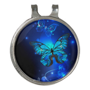 Morpho Butterfly in the Dark Background Golf Hat Clip