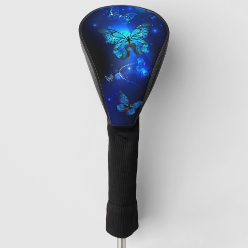 Morpho Butterfly in the Dark Background Golf Head Cover