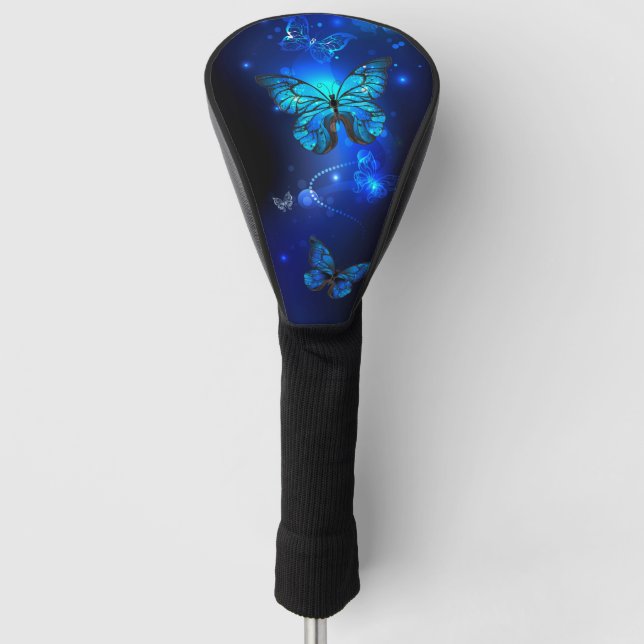 Morpho Butterfly in the Dark Background Golf Head Cover (Front)