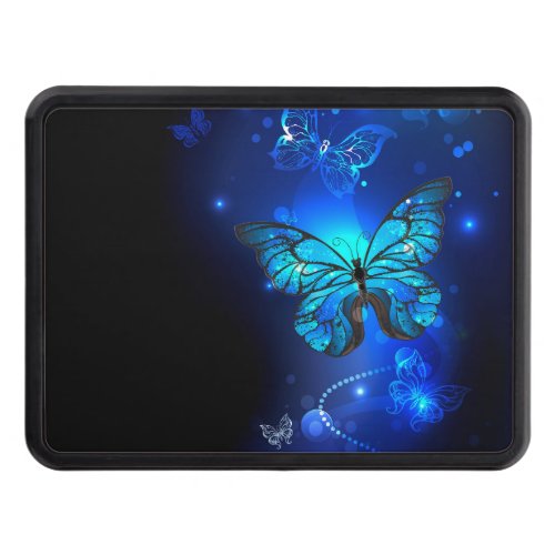 Morpho Butterfly in the Dark Background Hitch Cover