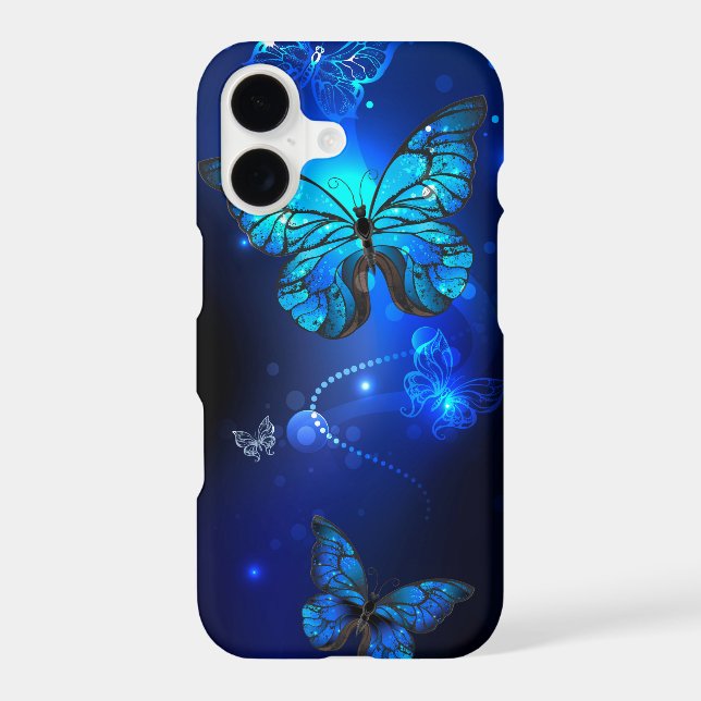Morpho Butterfly in the Dark Background Iphone Case (Back)