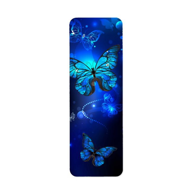 Morpho Butterfly in the Dark Background Label (Front)