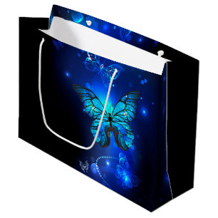 Morpho Butterfly in the Dark Background Large Gift Bag
