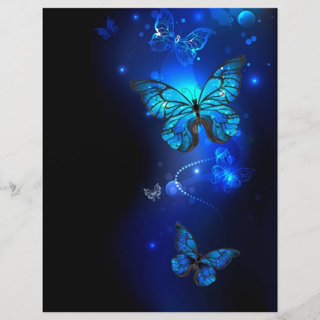 Morpho Butterfly in the Dark Background Letterhead (Front)