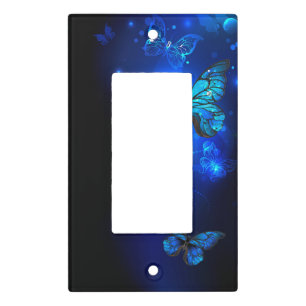 Morpho Butterfly in the Dark Background Light Switch Cover