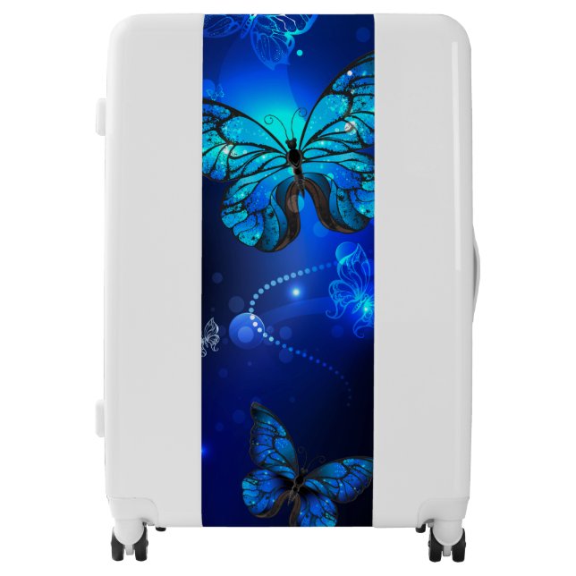 Morpho Butterfly in the Dark Background Luggage (Front)