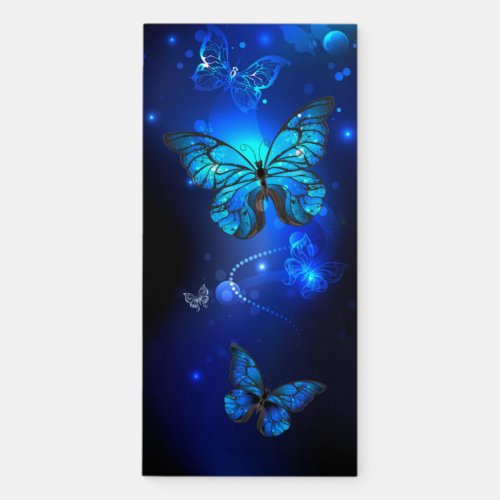Morpho Butterfly in the Dark Background Magnetic Notepad