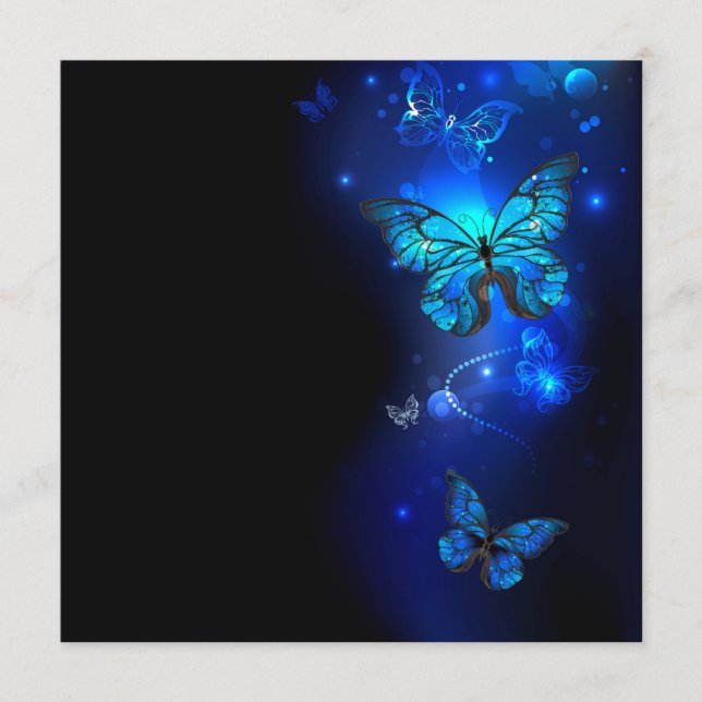 Morpho Butterfly in the Dark Background Menu (Front)