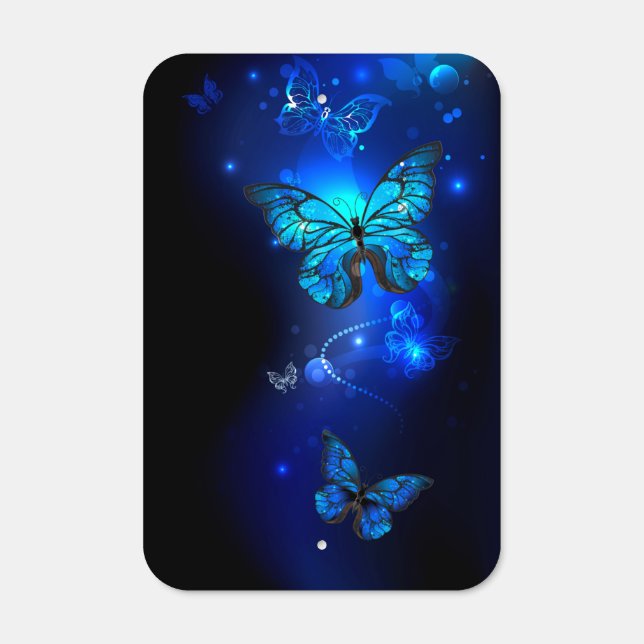 Morpho Butterfly in the Dark Background Metal Sign (Front)