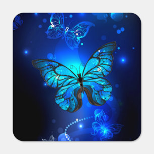 Morpho Butterfly in the Dark Background Metal Sign