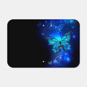 Morpho Butterfly in the Dark Background Metal Sign