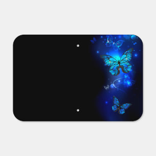 Morpho Butterfly in the Dark Background Metal Sign