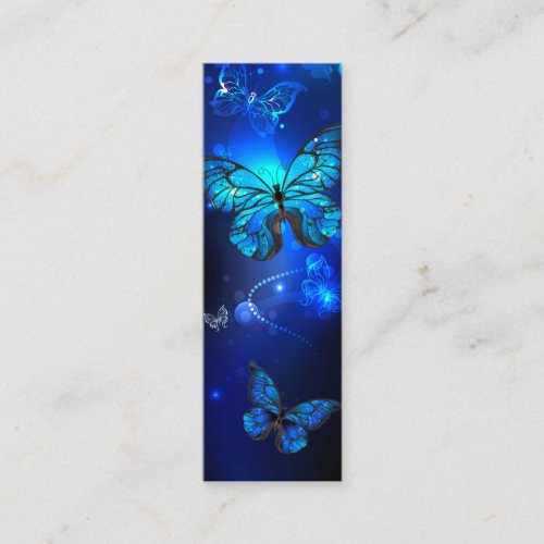 Morpho Butterfly in the Dark Background Mini Business Card