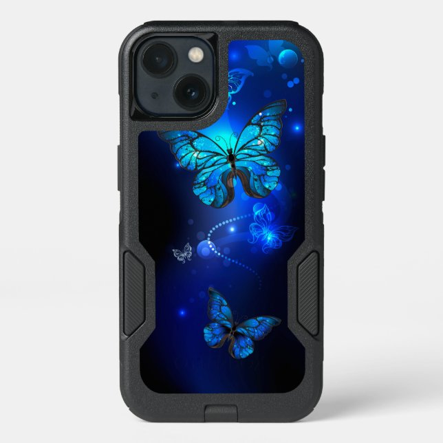 Morpho Butterfly in the Dark Background Otterbox iPhone Case (Back)