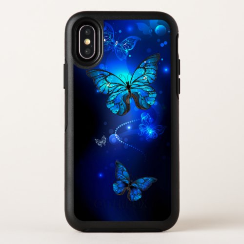 Morpho Butterfly in the Dark Background OtterBox Symmetry iPhone X Case