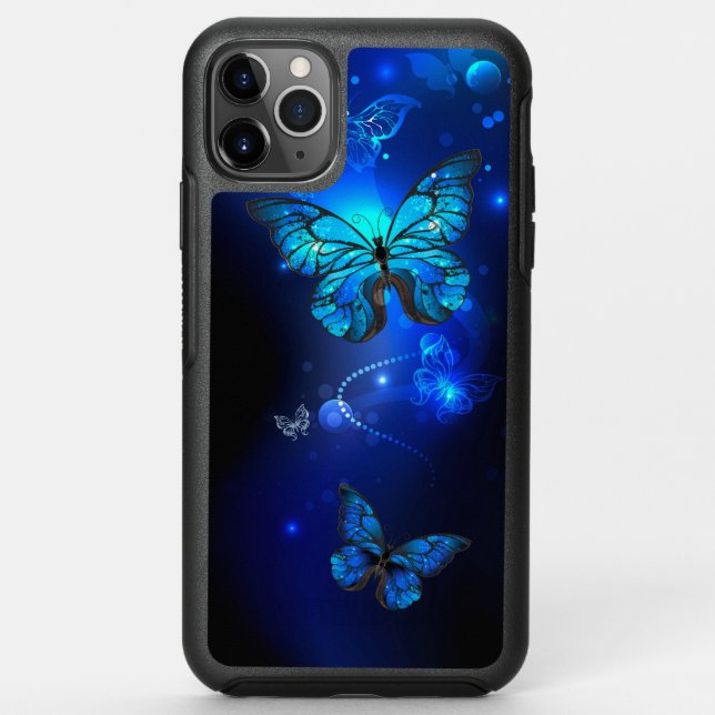 Morpho Butterfly in the Dark Background Otterbox iPhone Case (Back)