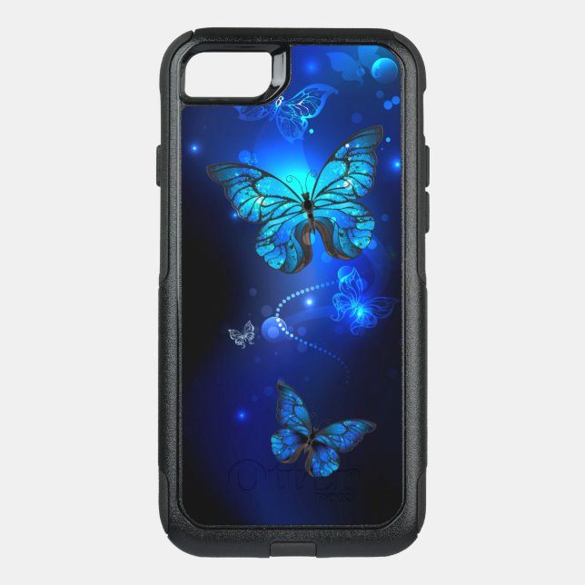 Morpho Butterfly in the Dark Background Otterbox iPhone Case (Back)
