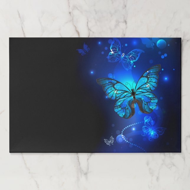 Morpho Butterfly in the Dark Background Paper Pad (Front)