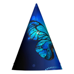 Morpho Butterfly in the Dark Background Party Hat