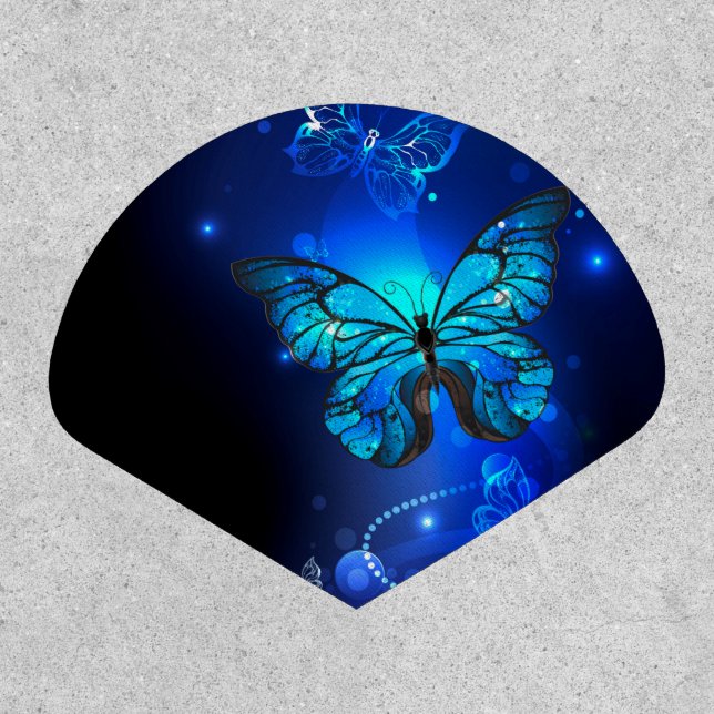 Morpho Butterfly in the Dark Background Patch (Front)