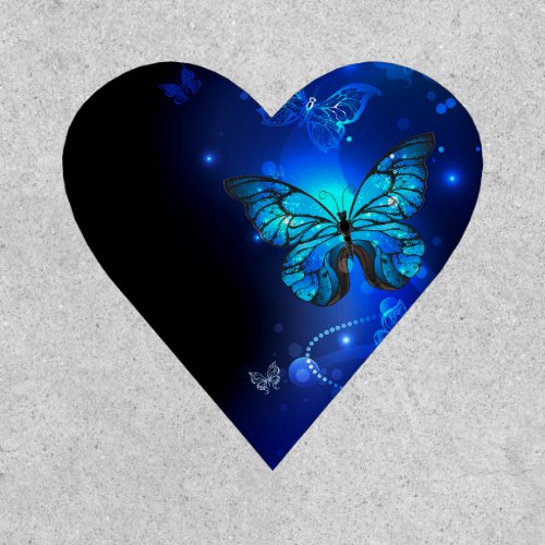 Morpho Butterfly in the Dark Background Patch