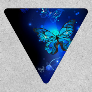 Morpho Butterfly in the Dark Background Patch