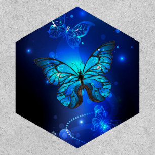 Morpho Butterfly in the Dark Background Patch