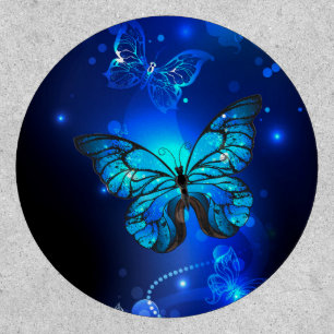 Morpho Butterfly in the Dark Background Patch