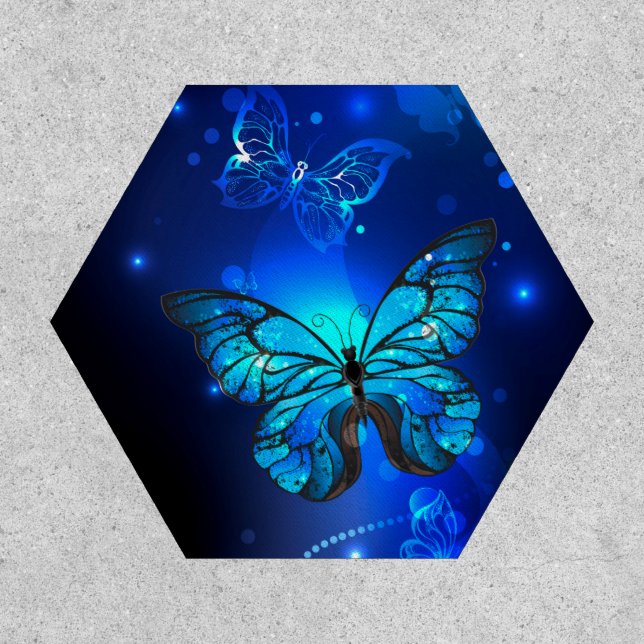 Morpho Butterfly in the Dark Background Patch (Front)
