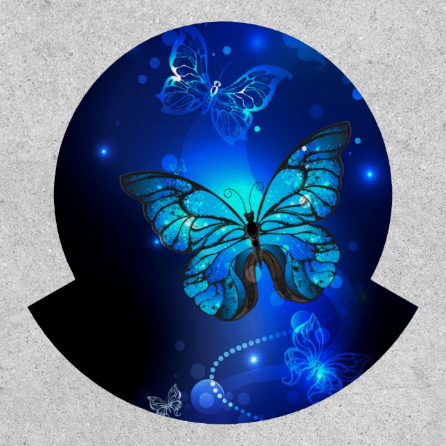 Morpho Butterfly in the Dark Background Patch (Front)