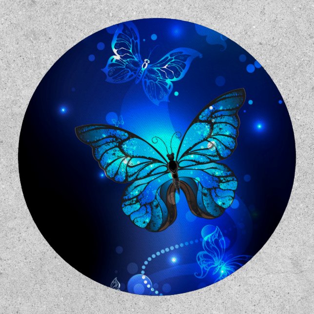 Morpho Butterfly in the Dark Background Patch (Front)