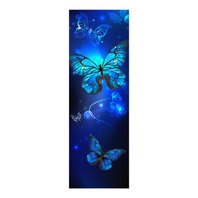 Morpho Butterfly in the Dark Background Photo Print (Front)