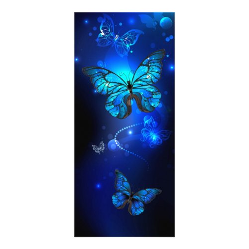 Morpho Butterfly in the Dark Background Rack Card