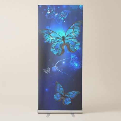 Morpho Butterfly in the Dark Background Retractable Banner