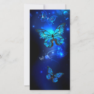 Morpho Butterfly in the Dark Background Save The Date