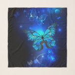 Morpho Butterfly in the Dark Background Scarf<br><div class="desc">blue,  glowing butterflies morpho on a dark background. Morpho. Design with butterflies.</div>