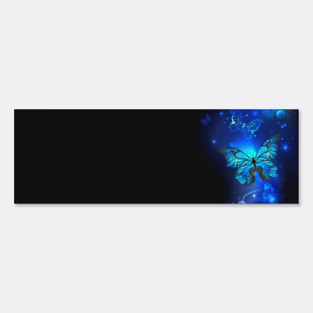 Morpho Butterfly in the Dark Background Sign (Front)