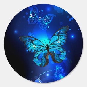 Morpho Butterfly in the Dark Background Sign
