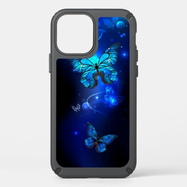 Morpho Butterfly in the Dark Background Speck iPhone 12 Case (Front)