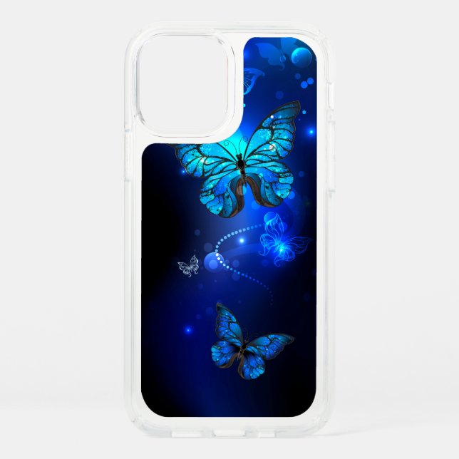 Morpho Butterfly in the Dark Background Speck iPhone 12 Case (Front)