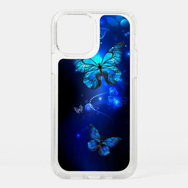 Morpho Butterfly in the Dark Background Speck iPhone 12 Pro Case (Front)