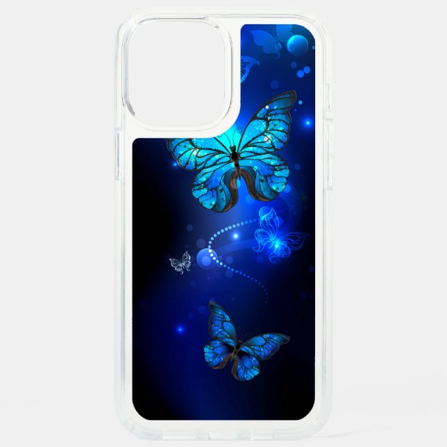 Morpho Butterfly in the Dark Background Speck iPhone 12 Pro Max Case (Front)