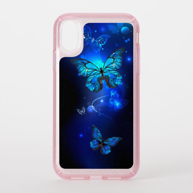 Morpho Butterfly in the Dark Background Speck iPhone XR Case (Front)