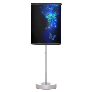 Morpho Butterfly in the Dark Background Table Lamp