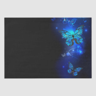 Morpho Butterfly in the Dark Background Tissue Paper