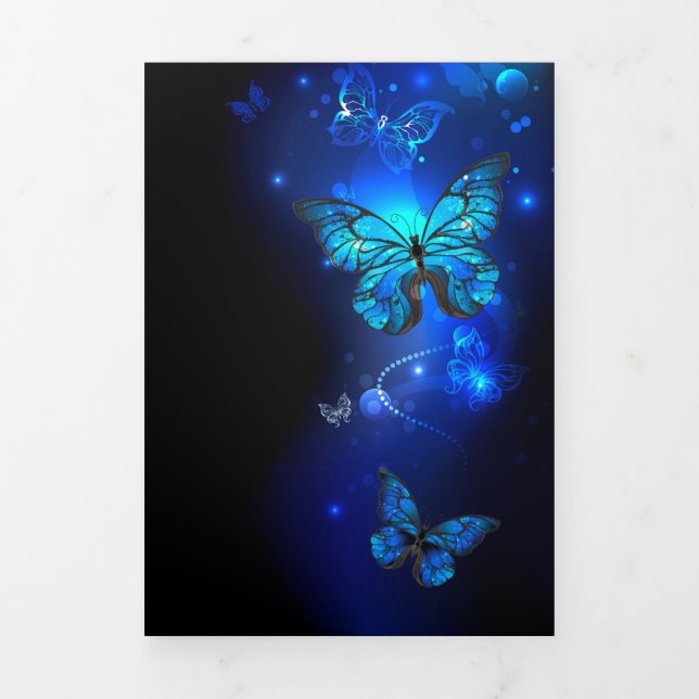 Morpho Butterfly in the Dark Background Tri-Fold Program (Cover)