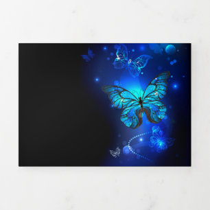 Morpho Butterfly in the Dark Background Tri-Fold Program