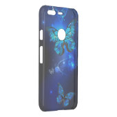 Morpho Butterfly in the Dark Background Uncommon Google Pixel Case (Back/Right)