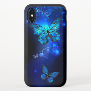 Morpho Butterfly in the Dark Background iPhone XS Slider Case
