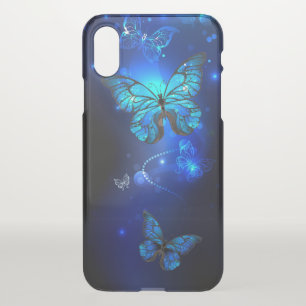 Morpho Butterfly in the Dark Background iPhone XS Case